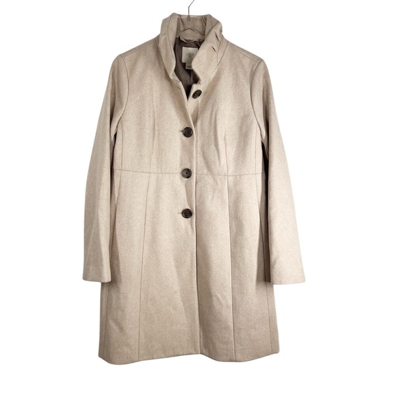 J. Crew Factory Jackets & Blazers - J.CREW FACTORY Uptown Dress Coat Wool Blend in light Oatmeal Tan Size 14